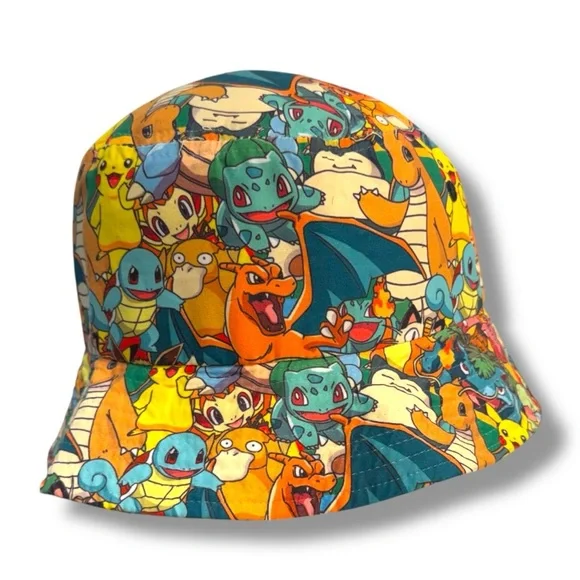2015 Pokemon Bucket Hat All Over Print RN # 115665 One Size Fits All - Picture 3 of 10